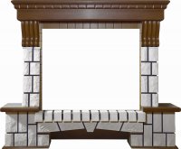 Портал Interflame Экстер средний дуб под очаг Panoramic 25-30 3D