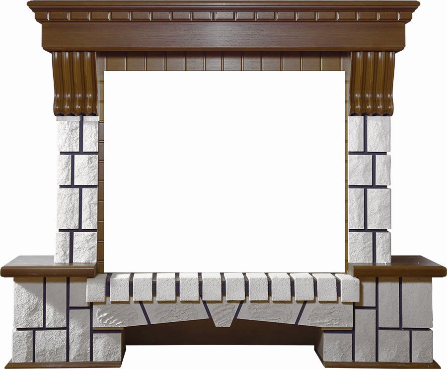 Портал Interflame Экстер средний дуб под очаг Panoramic 25-30 3D