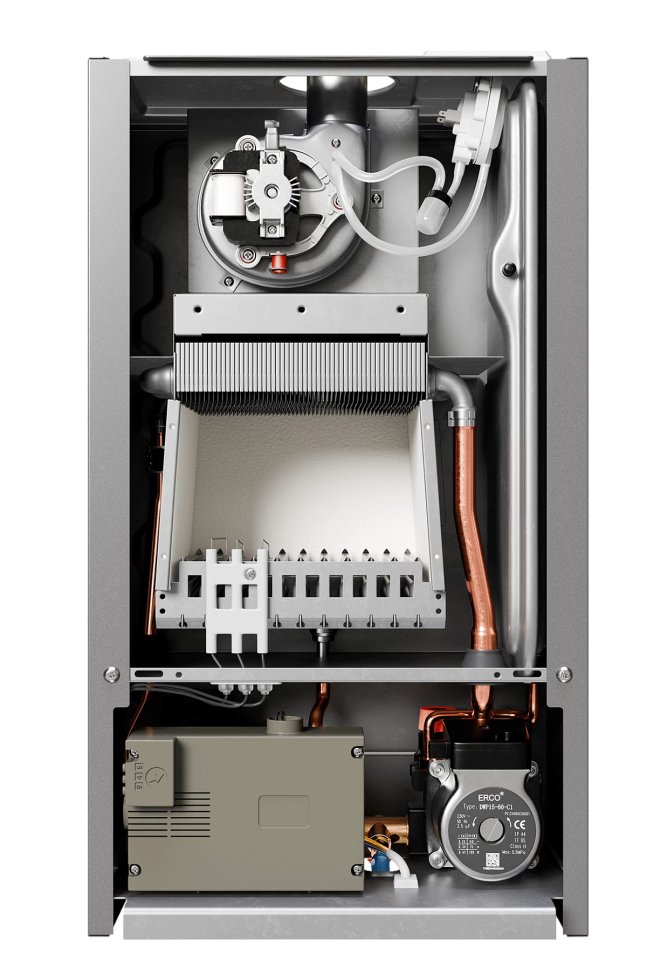 Настенный газовый котел E8 tempo GHB24V (серая металлическая панель)