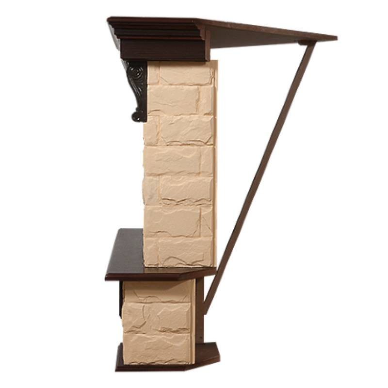 Каминокомплект Firelight Forte 30U угловой с очагом Electrolux EFP/P-3020LS камень бежевый/шпон темный дуб