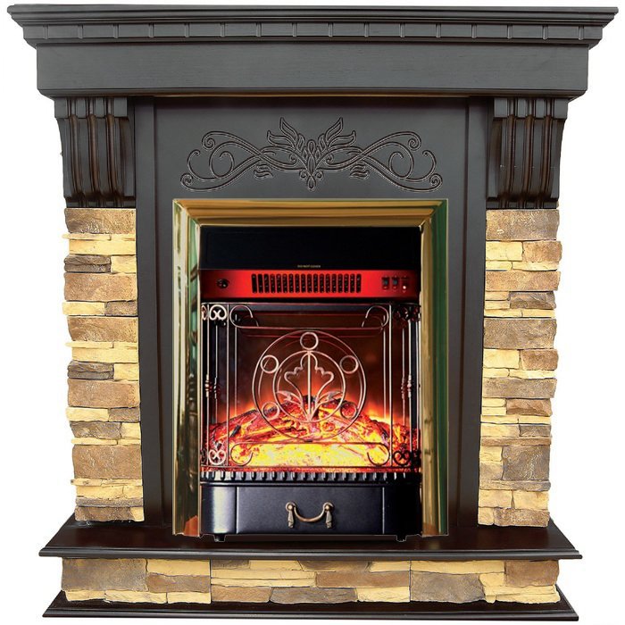 Каминокомплект Interflame Брайт венге с очагом Majestic FX M Brass