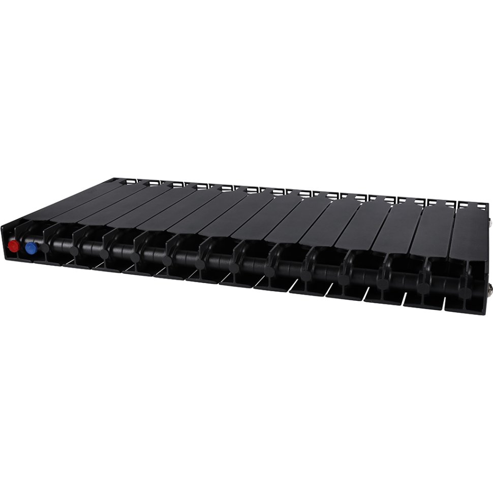 Биметаллический радиатор отопления Rifar Supremo Ventil SVR 500 14 секций нижнее правое подключение антрацит