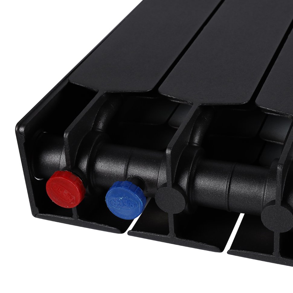 Биметаллический радиатор отопления Rifar Supremo Ventil SVR 500 14 секций нижнее правое подключение антрацит