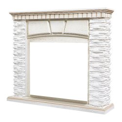 Портал Firelight Porto 25 камень белый/шпон беленый дуб