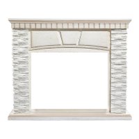 Портал Firelight Porto 25 камень белый/шпон беленый дуб