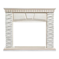 Портал Firelight Porto 25 камень белый/шпон беленый дуб