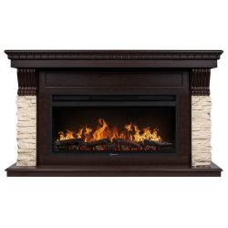 Каминокомплект Electrolux EFP/P-4220LS + портал Firelight Michigan 42/40/36 камень молочный/шпон темный дуб