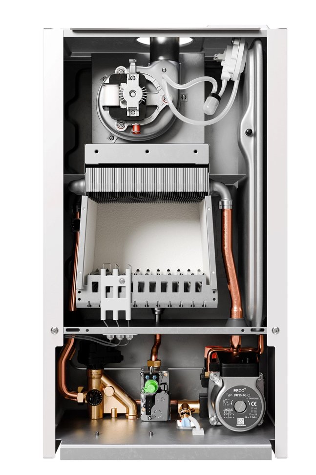 Настенный газовый котел E8 tempo GHD24V (белая стеклянная панель)