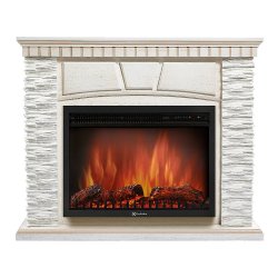 Каминокомплект Firelight Porto 25 с очагом Electrolux EFP/P-2520LS камень белый/шпон беленый дуб