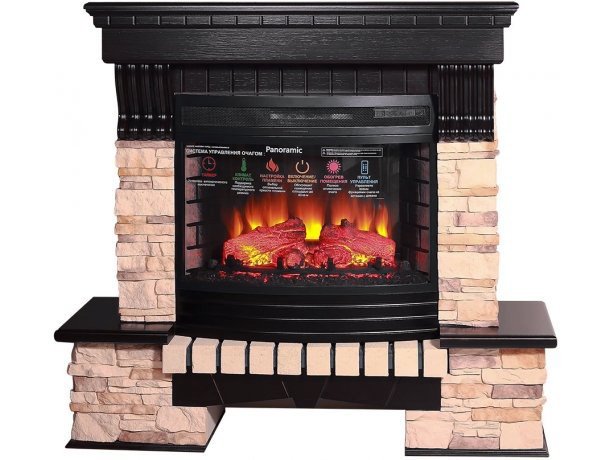 Каминокомплект Interflame Экстер Альпина венге с очагом Panoramic 06 25 LED FX