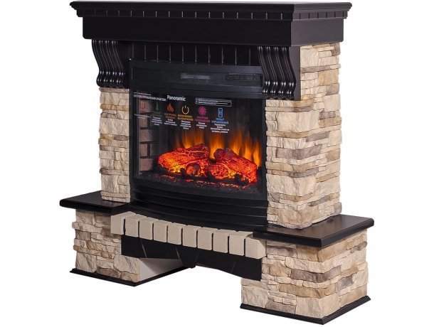 Каминокомплект Interflame Экстер Альпина венге с очагом Panoramic 06 25 LED FX