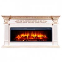 Каминокомплект Interflame Елизавета с очагом FreeSpace 50 LED FX QZ бежевый с патиной