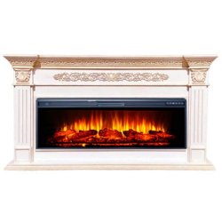 Каминокомплект Interflame Елизавета с очагом FreeSpace 50 LED FX QZ бежевый с патиной