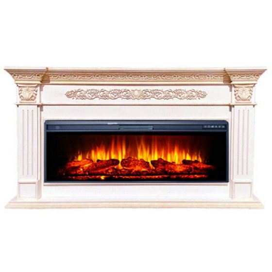 Каминокомплект Interflame Елизавета с очагом FreeSpace 50 LED FX QZ бежевый с патиной