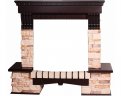 Портал Interflame Экстер Альпина темный дуб под очаг Panoramic 25-30 3D