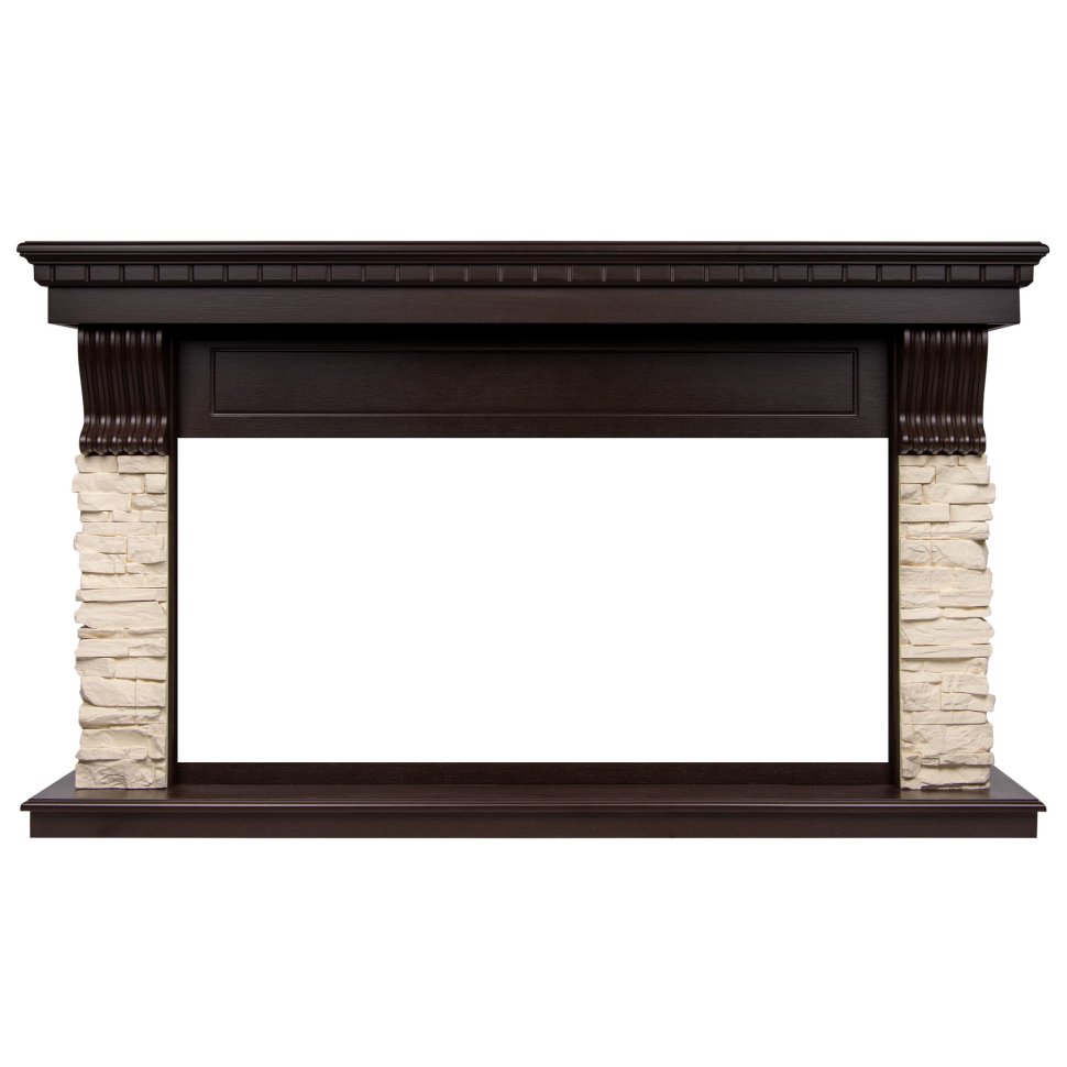 Портал Firelight Michigan 42/40/36 камень молочный/шпон темный дуб