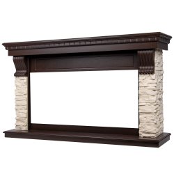 Портал Firelight Michigan 42/40/36 камень молочный/шпон темный дуб