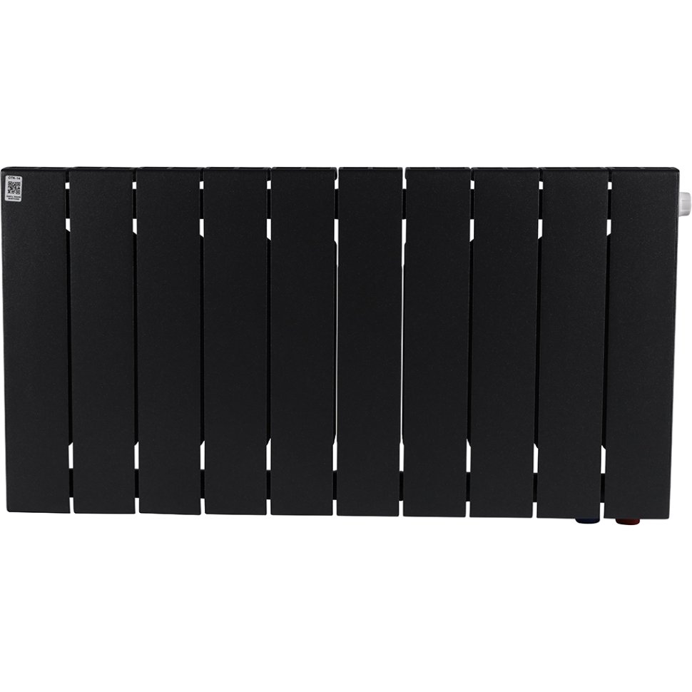 Биметаллический радиатор отопления Rifar Supremo Ventil SVR 350 10 секций нижнее правое подключение антрацит