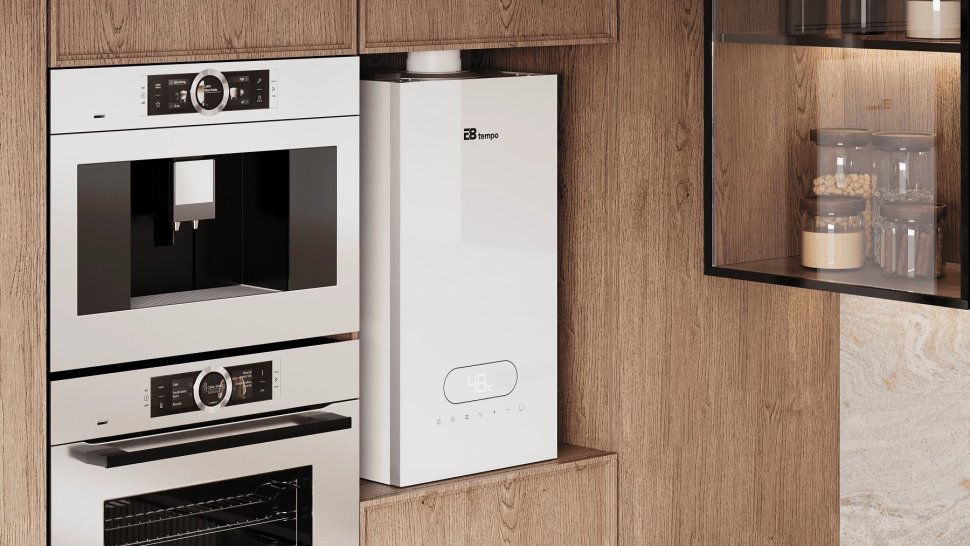 Настенный газовый котел E8 tempo GMB24V (белая стеклянная панель)