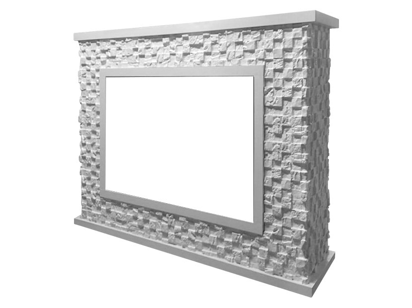 Портал Firelight Quadro 30 камень песчаник античный белый/белая эмаль