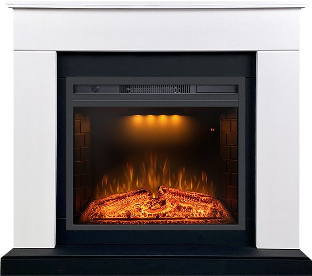 Каминокомплект Royal Flame Bergen 23 CRM (Разборный) с очагом Emerald 23 белый с черным