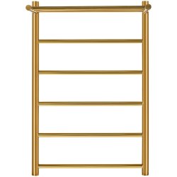 Электрический полотенцесушитель Stout Jazz Round 80*50 Золотой Хром 585 с полкой