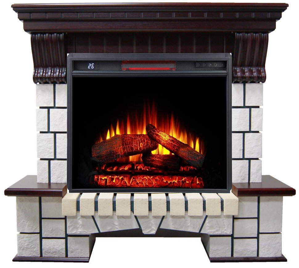Каминокомплект Interflame Экстер махагон с очагом Panoramic 06 33 LED FX QZ