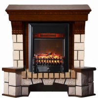 Каминокомплект Interflame Экстер махагон угловой с очагом Fobos FX M Black