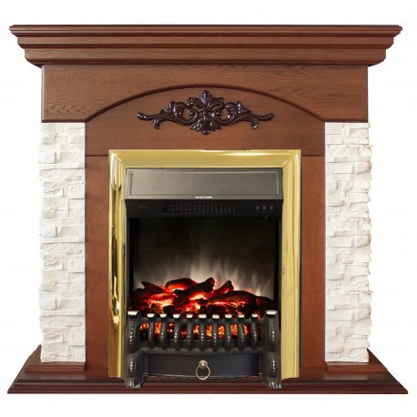 Каминокомплект RealFlame Neapolis NT с очагом Fobos Lux Brass S