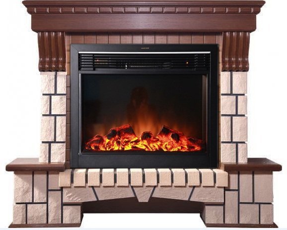 Каминокомплект Interflame Экстер средний дуб с очагом Jupiter GLS LED Black