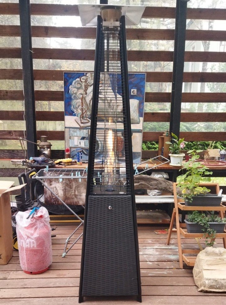 Уличный газовый обогреватель WWT 13I Rotang Black Mini 1.8m