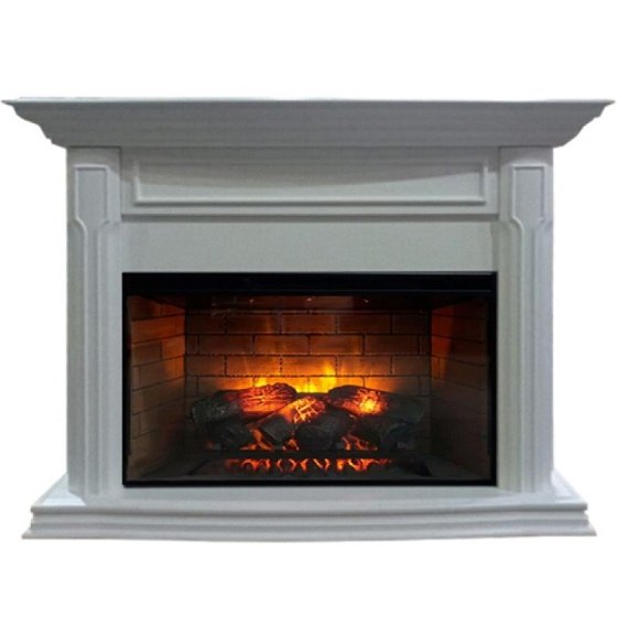 Каминокомплект Interflame Атлантис с очагом Foton 21-33 LED FX QZ белый