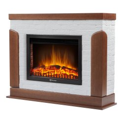 Каминокомплект Firelight Prestigio 25 с очагом Electrolux EFP/P-2520LS камень белый/шпон дуб