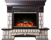Каминокомплект Interflame Экстер темный дуб с очагом Jupiter GLS LED Brass