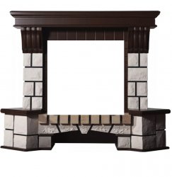 Портал Interflame Экстер темный дуб угловой под очаг Panoramic 25