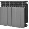 Биметаллический радиатор отопления Stout Titan Ventil 350 6 секций нижнее правое подключение графит RAL 7024