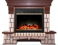 Каминокомплект Interflame Экстер средний дуб с очагом Jupiter GLS LED Brass