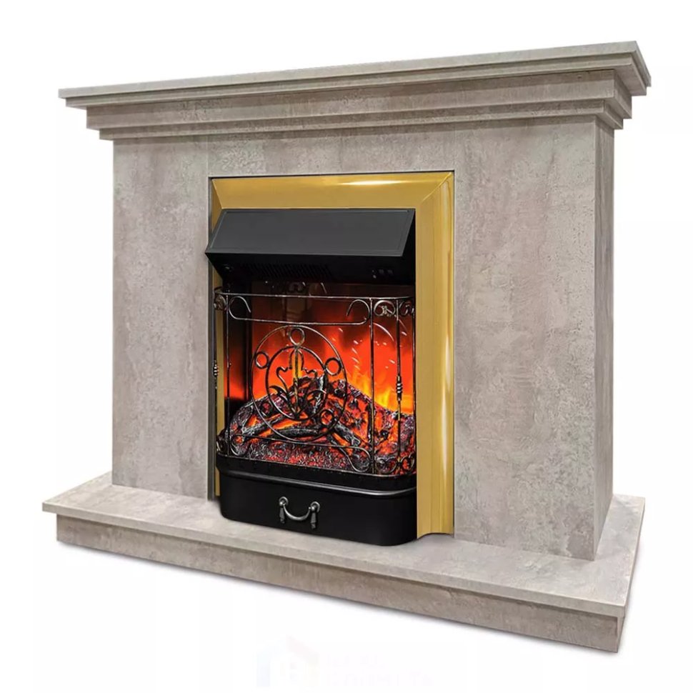 Каминокомплект Хорошие Камины Марс с очагом RealFlame Majestic Lux BR S цемент