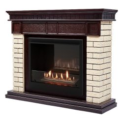 Каминокомплект Firelight Bricks 25 с очагом BFP/P-2520 камень бежевый/шпон темный дуб