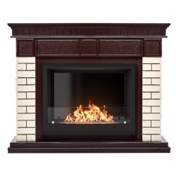 Каминокомплект Firelight Bricks 25 с очагом BFP/P-2520 камень бежевый/шпон темный дуб