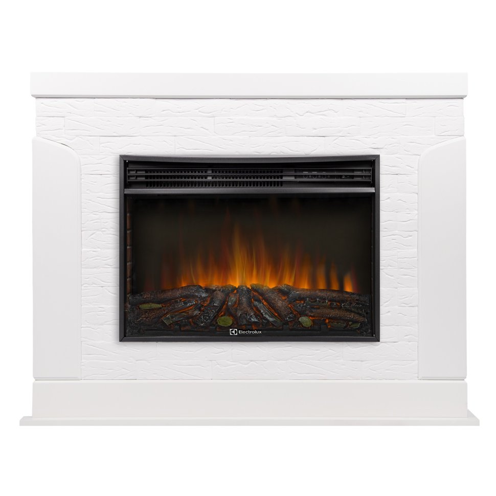 Каминокомплект Firelight Prestigio 25 с очагом Electrolux EFP/P-2520LS камень белый/шпон белый дуб