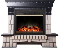 Каминокомплект Interflame Экстер венге с очагом Jupiter GLS LED Brass