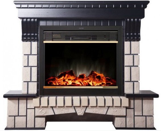 Каминокомплект Interflame Экстер венге с очагом Jupiter GLS LED Brass