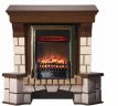 Каминокомплект Interflame Экстер средний дуб угловой с очагом Fobos FX M Brass