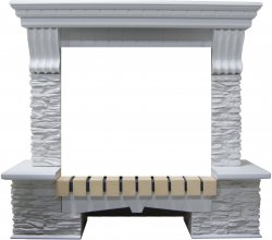 Портал Interflame Экстер сланец белый под очаг Panoramic 25