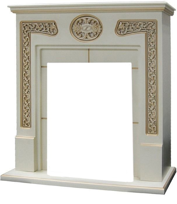 Портал Interflame Спенсер бежевый с золотой патиной под классический очаг