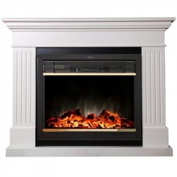 Каминокомплект Interflame Римини белый с очагом Jupiter FX M Brass