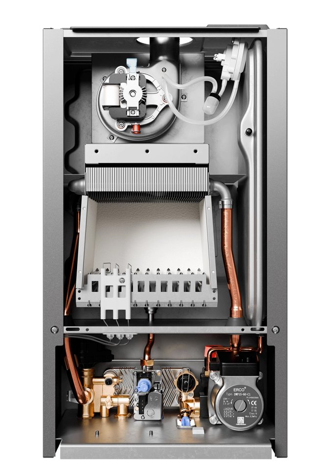 Настенный газовый котел E8 tempo GHA24W (стеклянная панель серый графит)