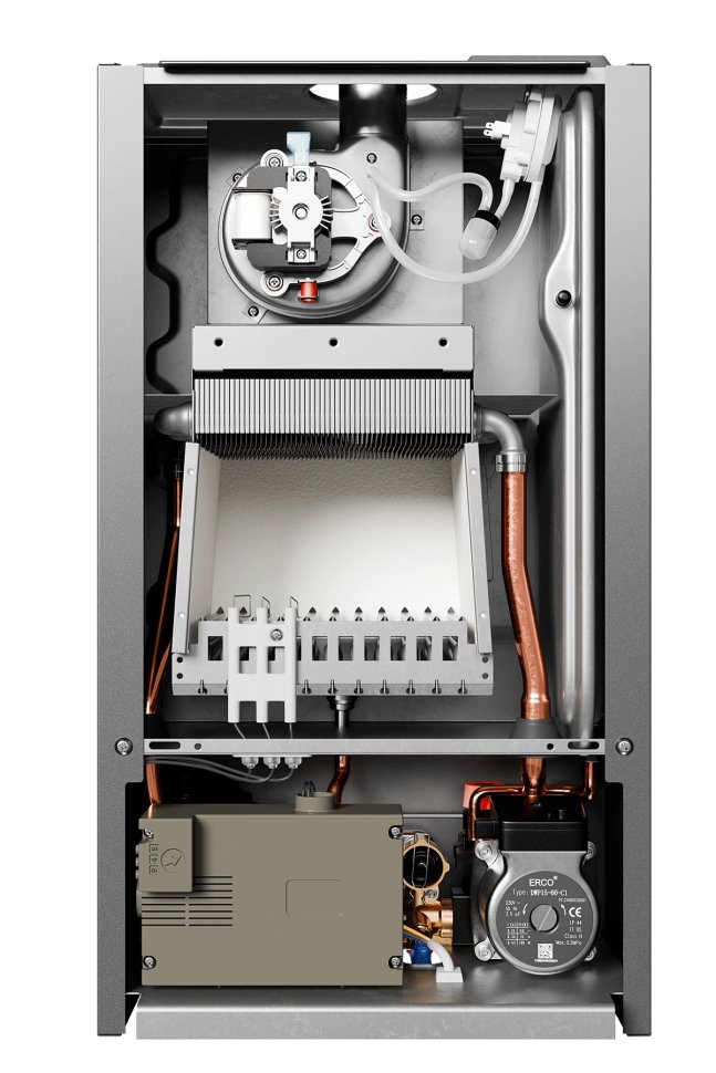 Настенный газовый котел E8 tempo GHA24W (стеклянная панель серый графит)