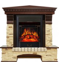 Каминокомплект Royal Flame Pierre Luxe сланец угловой с очагом Majestic FX Black